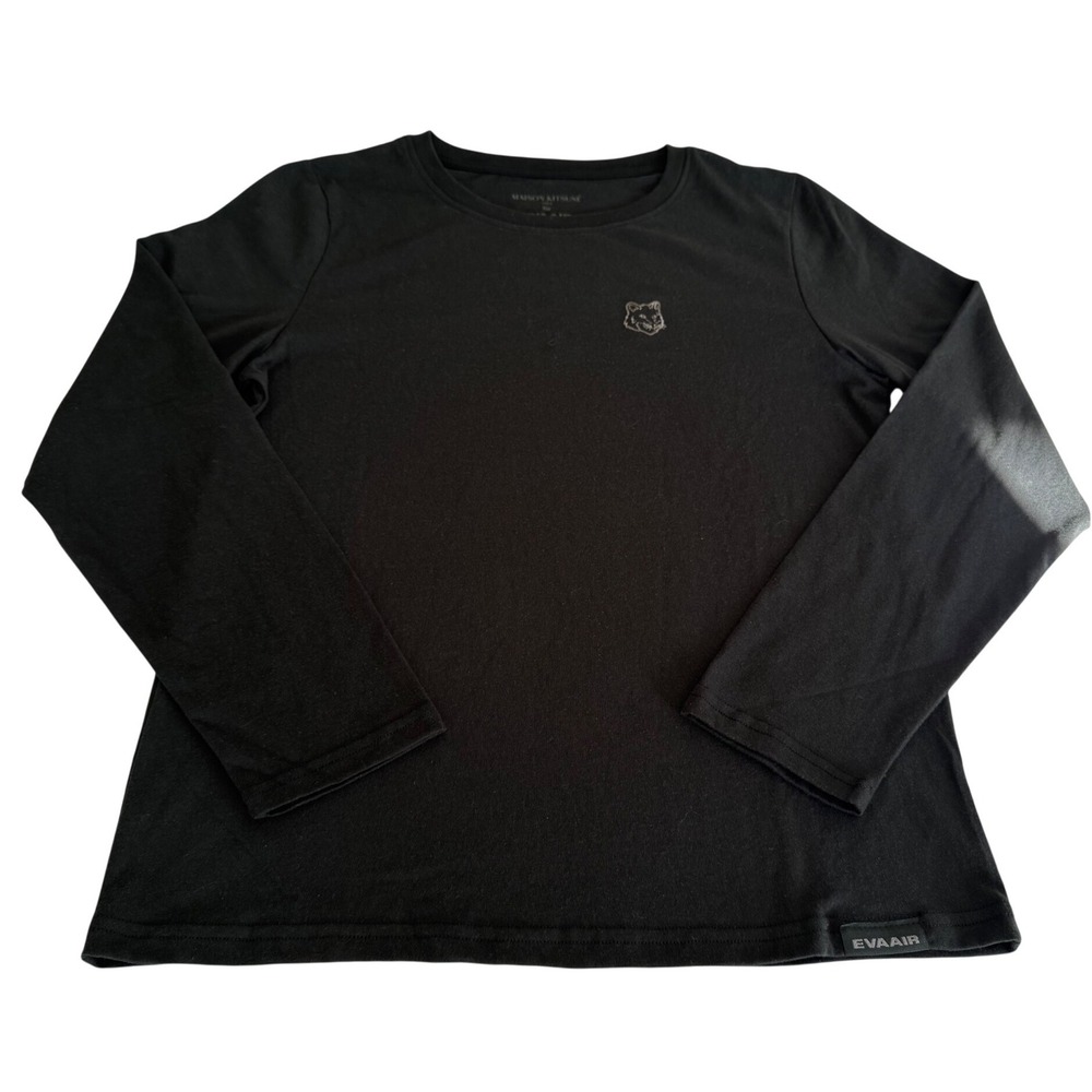 Maison Kitsuné Paris Fox Head Logo Long Sleeve Shirt EVA Air Collab Black M